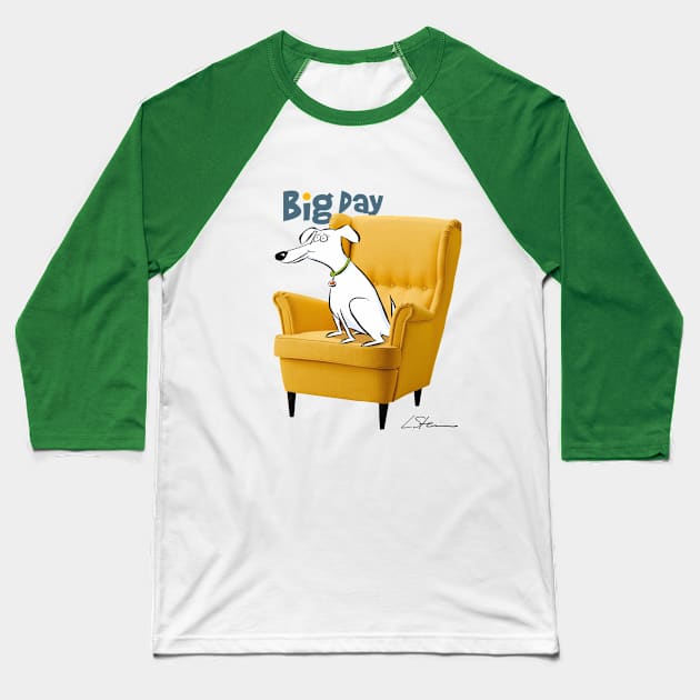 Big Day for a Big Dog Baseball T-Shirt by Laurie Stein Art